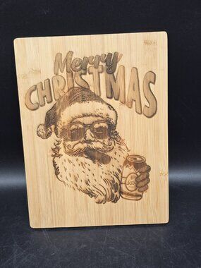 Santa Clause With Cigar & Beer Unusual Charcuterie Board Christmas Bad Santa